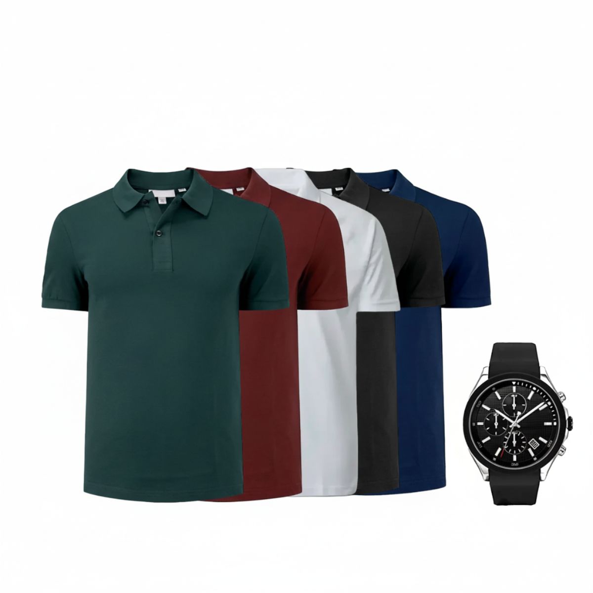 PACK POLO SHIRTS [PAY 3 GET 5] + WATCH